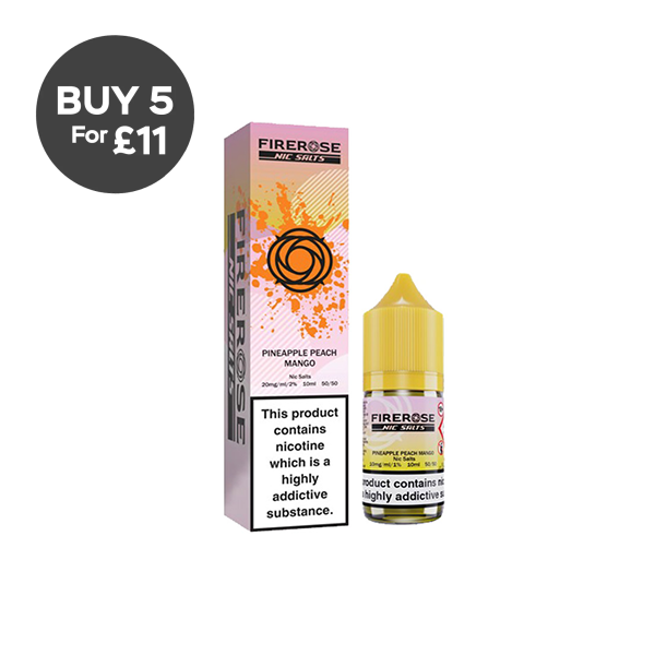 10mg Elux Firerose 5000 Nic salts 10ml (50VG/50PG) Pineapple peach mango Vaping Products