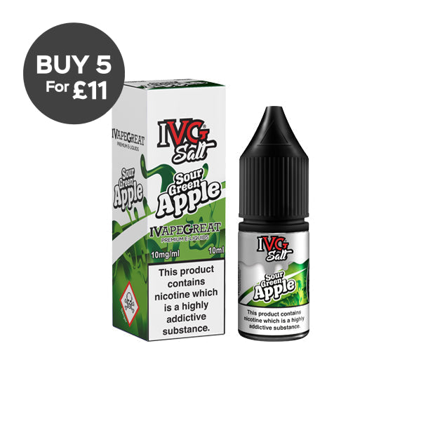 10mg I VG Salt 10ml Nic Salts (50VG/50PG) Sour Green Apple Vaping Products