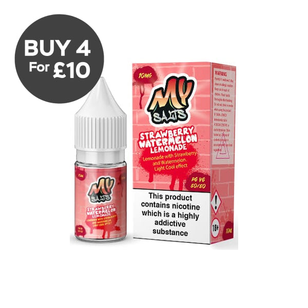 10mg My Salts Nic Salts 10ml (50VG/50PG) Strawberry Watermelon Lemonade Vaping Products