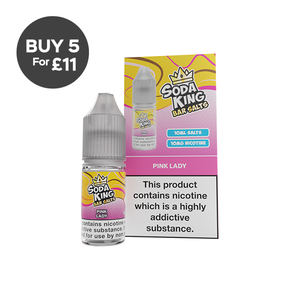 10mg Soda King Bar SALTS 10ml - (50VG/50PG) Pink Lady Vaping Products