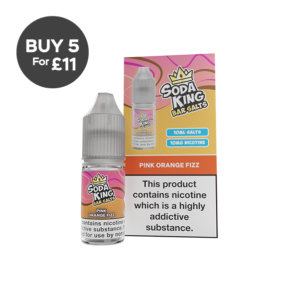 10mg Soda King Bar SALTS 10ml - (50VG/50PG) Pink Orange Fizz Vaping Products