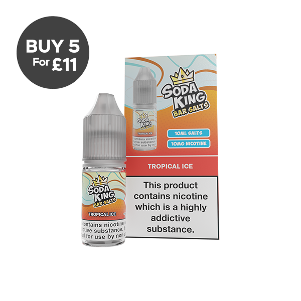 10mg Soda King Bar SALTS 10ml - (50VG/50PG) Tropical Ice Vaping Products