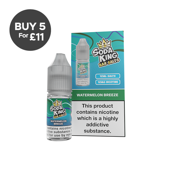 10mg Soda King Bar SALTS 10ml - (50VG/50PG) Watermelon Breeze Vaping Products