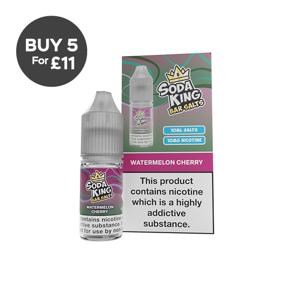 10mg Soda King Bar SALTS 10ml - (50VG/50PG) Watermelon Cherry Vaping Products