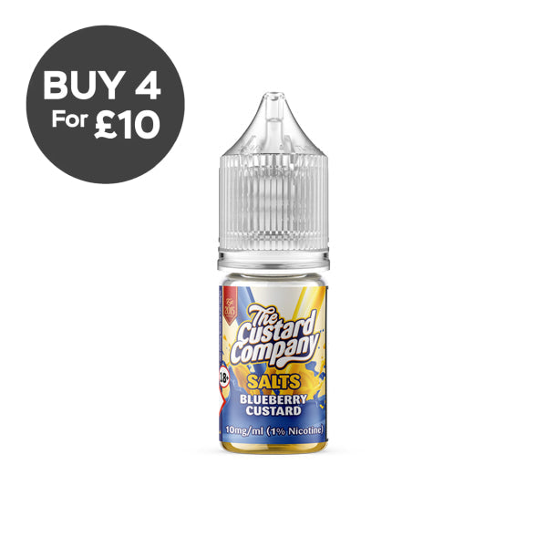 10mg The Custard Company Flavoured Nic Salt 10ml (50VG/50PG) Blueberry Custard Vaping Products