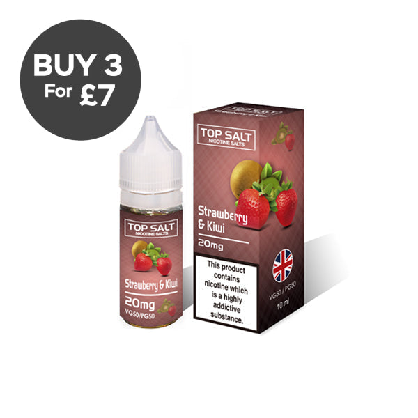 10mg Top Salt Fruit Flavour Nic Salts by A-Steam 10ml (50VG/50PG) Strawberry & Kiwi Vaping Products