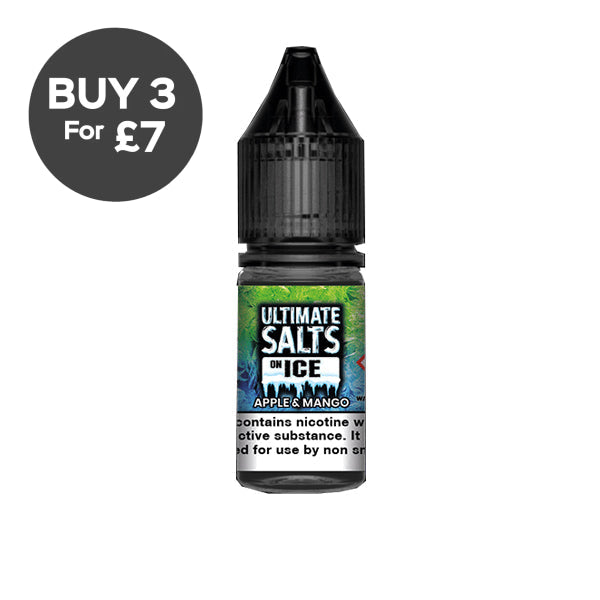 10mg Ultimate Puff Salts On Ice 10ml Flavoured Nic Salts (50VG/50PG) Apple & Mango Vaping Products