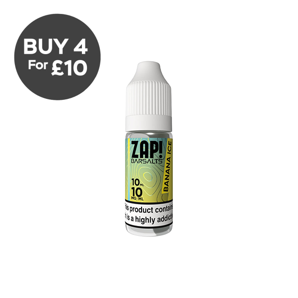 10mg ZAP! Bar Salts Nic Salt 10ml (50VG/50PG) Banana Ice Vaping Products