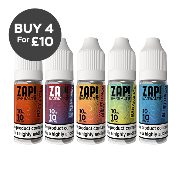10mg ZAP! Bar Salts Nic Salt 10ml (50VG/50PG) Vaping Products