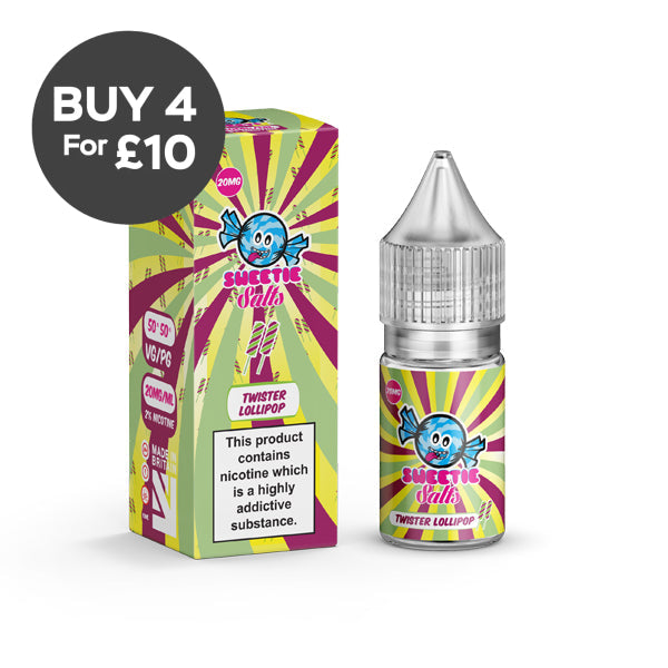 18mg Twister Lollipop By Liqua Vape 10ml Flavoured Nic Salts Vaping Products