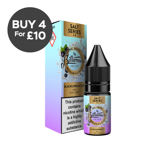 20mg Billionaire Juice Salt Series 2.0 10ml Nic Salts (50VG/50PG) Blackcurrant Ice Vaping Products