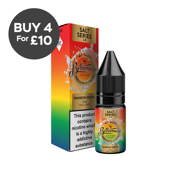 20mg Billionaire Juice Salt Series 2.0 10ml Nic Salts (50VG/50PG) Rainbow Drops Vaping Products