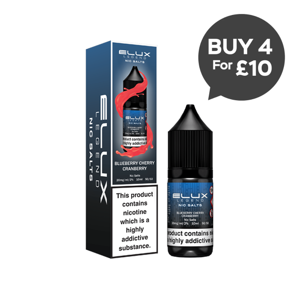 20Mg Elux Legend 10Ml Nic Salts (50Vg/50Pg) Blueberry Cherry Cranberry Vaping Products