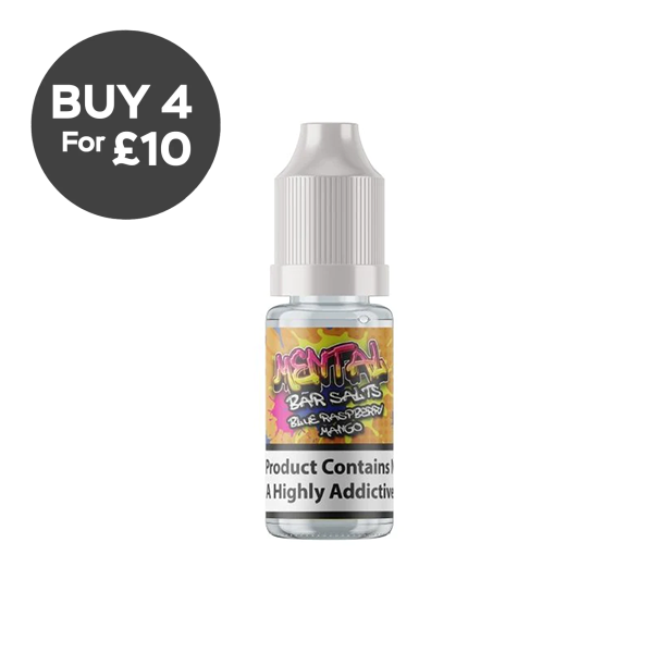 20mg Mental Bar Salts By Signature Vapours 10ml Nic Salt (50VG/50PG) (BUY 1 GET 1 FREE) Blue Rasp & Mango Vaping