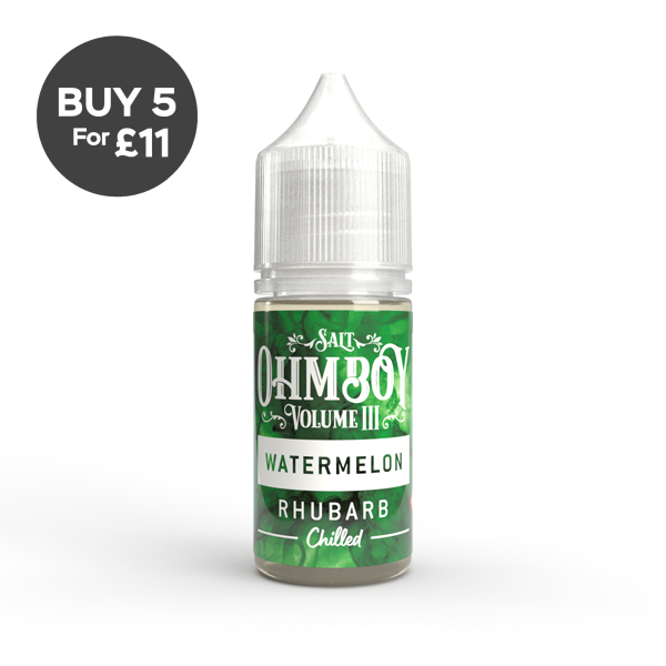 20mg Ohm Boy Volume III 10ml Nic Salt (50VG/50PG) Watermelon Rhubarb Chilled Vaping Products