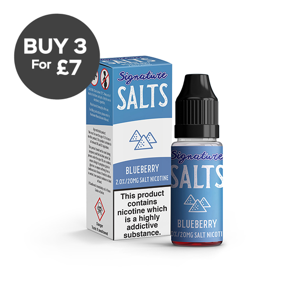 20mg Signature Salts By Signature Vapours 10ml Nic Salt (50VG/50PG) (BUY 1 GET 1 FREE) Blueberry Vaping Products