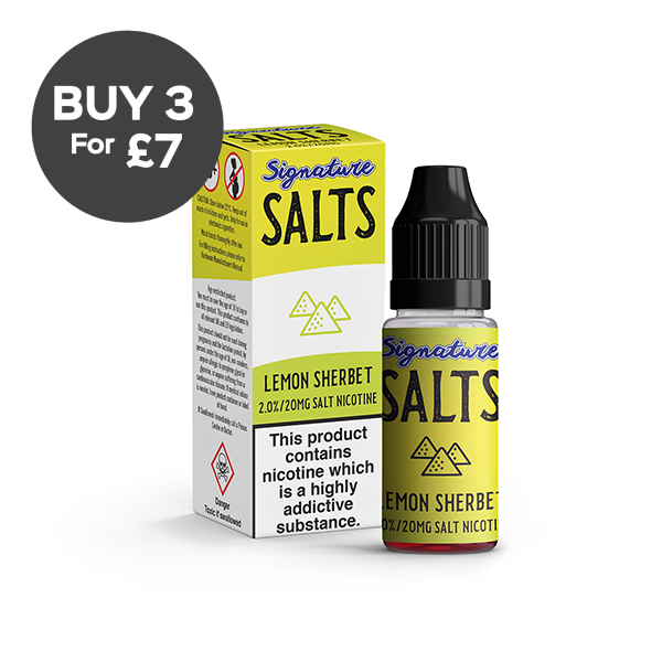 20mg Signature Salts By Signature Vapours 10ml Nic Salt (50VG/50PG) (BUY 1 GET 1 FREE) Lemon Sherbet Vaping Products