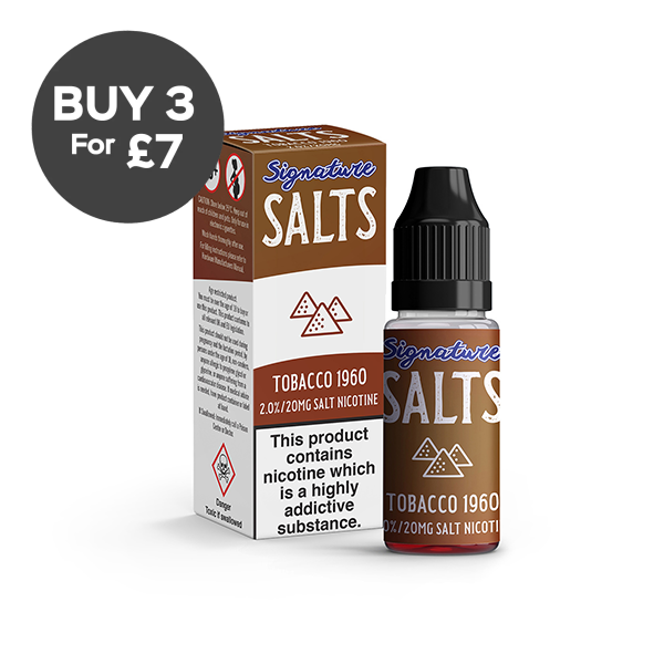 20mg Signature Salts By Signature Vapours 10ml Nic Salt (50VG/50PG) (BUY 1 GET 1 FREE) Tobacco 1960 Vaping Products