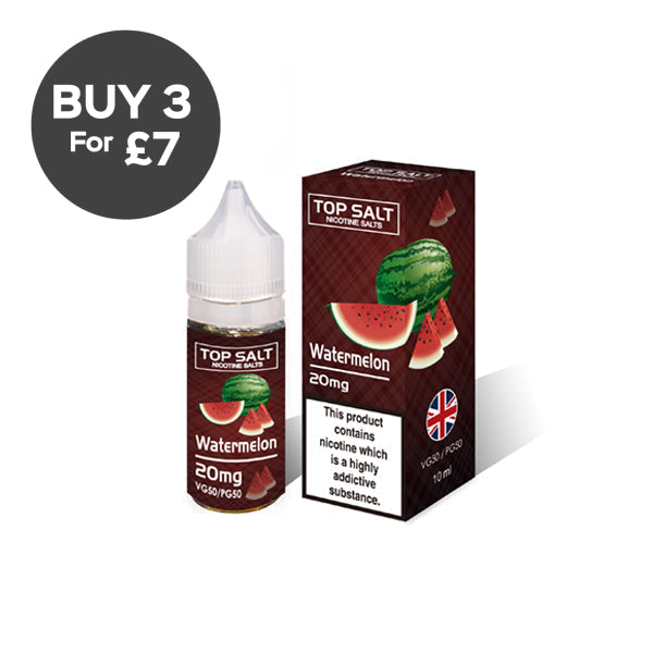 20mg Top Salt Fruit Flavour Nic Salts by A-Steam 10ml (50VG/50PG) Watermelon Vaping Products