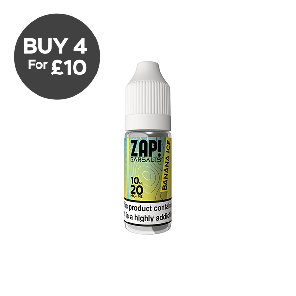 20mg ZAP! Bar Salts Nic Salt 10ml (50VG/50PG) Banana Ice Vaping Products