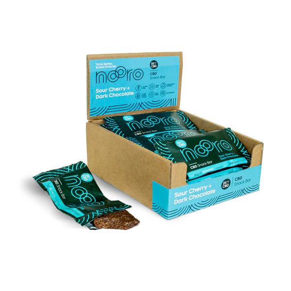 Nooro Bars 25mg CBD Sour Cherry & Chocolate CBD Oat bar Product 45g