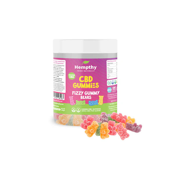 Hempthy 1200mg CBD CBD Fizzy CBD Gummies 40pieces