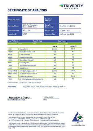 Little Rick 32mg CBD Sparkling Product 330ml