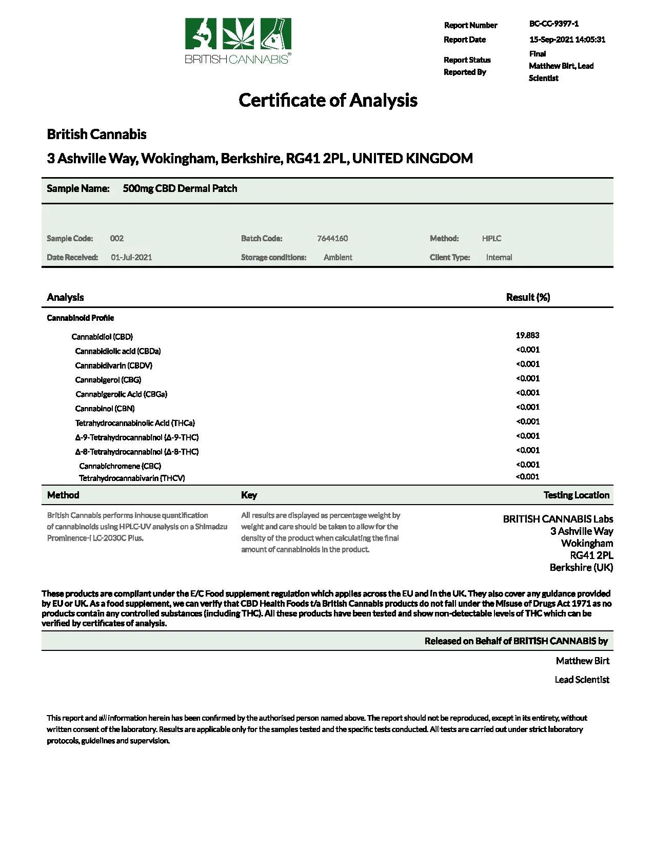 CBD By British Cannabis 500mg CBD by British Cannabis Product