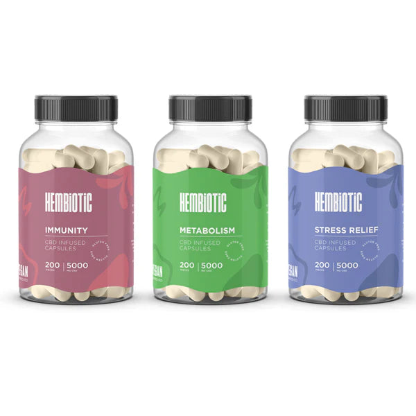 Hembiotic 5000mg CBD Bulk Functional CBD Capsules 200caps