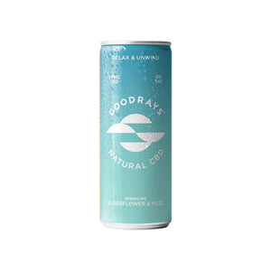 Goodrays 30mg CBD Elderflower and Yuzu Seltzer Product 250ml