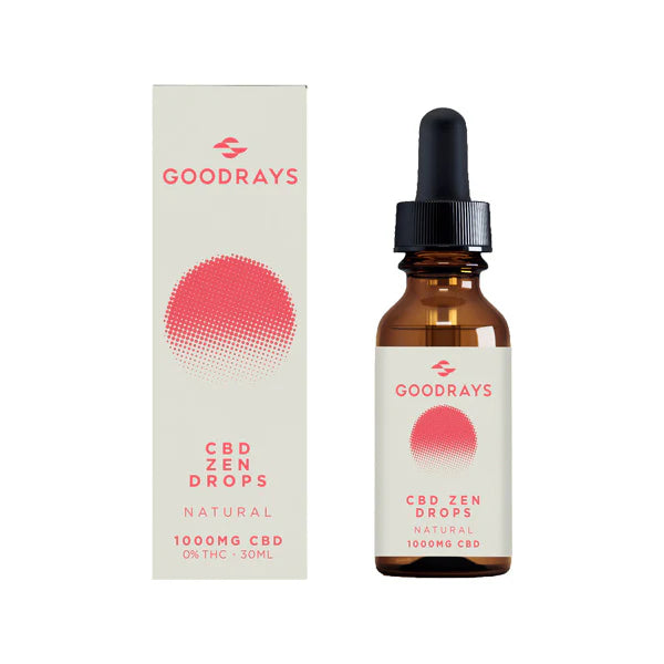 Goodrays 1000mg CBD Natural Zen Drops Product 30ml