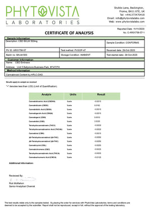 CBD Embrace 500mg CBD Embrace Product