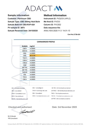 Plantinum CBD 500mg CBD Heat Balm Product 50ml
