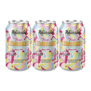 Rebelicious 15mg CBD Pink Lemonade Sparkling Soft Drink Product 330ml