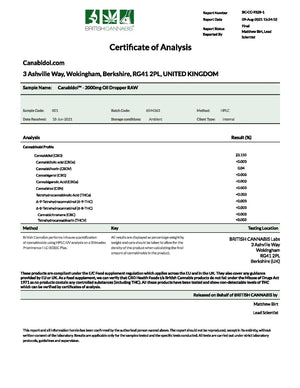 CBD By British Cannabis 2000mg CBD CBD Raw Cannabis CBD Oil 10ml