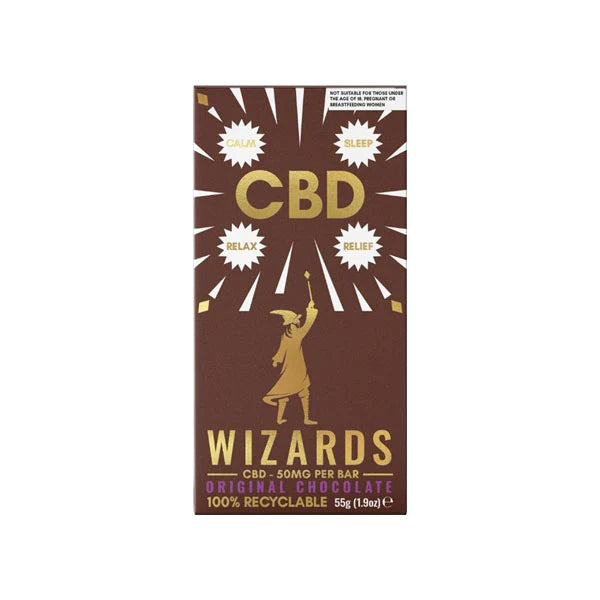 The Wizards Magic 50mg CBD Original Chocolate Bar Product 55g