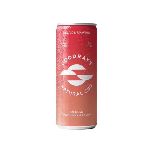 Goodrays 30mg CBD Raspberry & Guava Seltzer Product 250ml