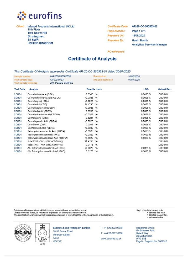 Infused Amphora CBD Vape Pen Cartridge Product 3ml