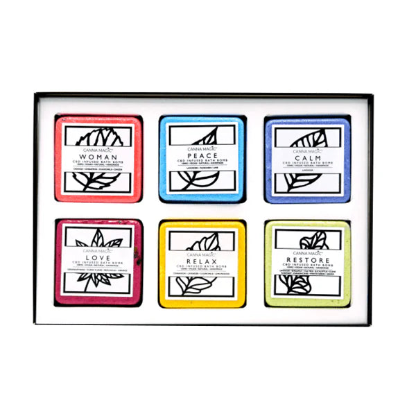 Canna Magic 100mg CBD Infused Bath Bombs Womens Gift Set Product 6pieces