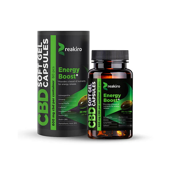 Reakiro 600mg CBD CBD Full Spectrum Energy Boost Capsules 60caps