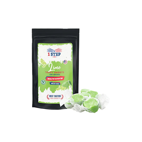 1 Step CBD 100mg CBD Lime Taffy Grab Bag Product 60g