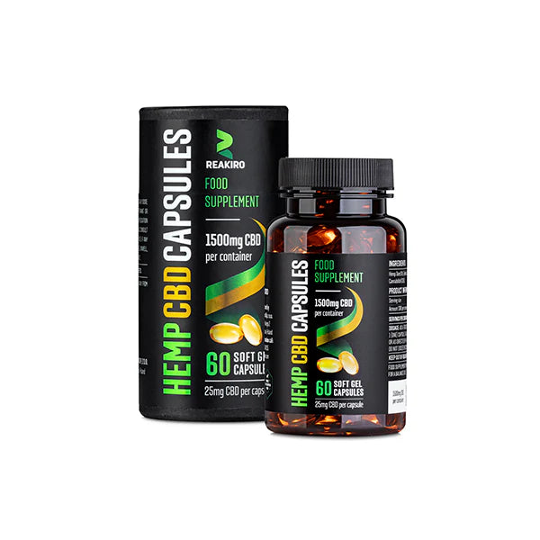 Reakiro 1500mg CBD Full Spectrum CBD Soft Gel Capsules 60caps