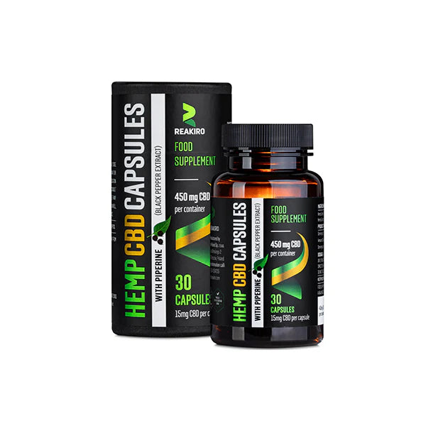 Reakiro 450mg CBD CBD Full Spectrum Vegan Piperine Capsules 30caps