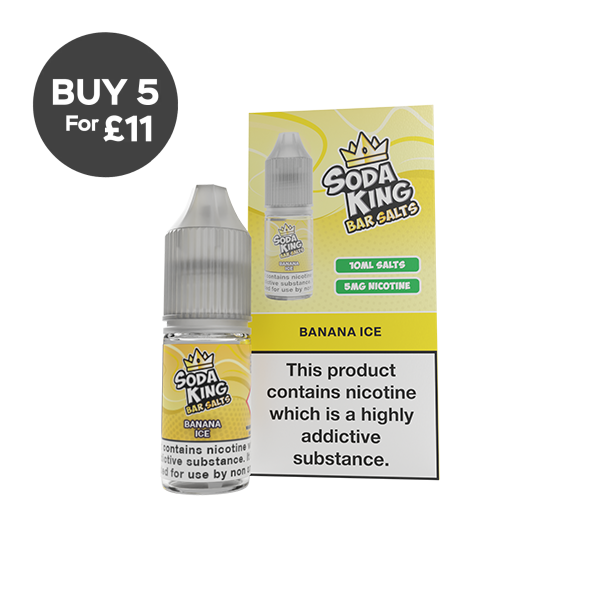 5mg Soda King Bar SALTS 10ml - (50VG/50PG) Banana Ice Vaping Products