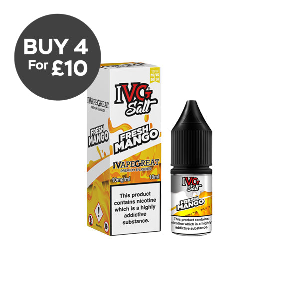 New! I VG Salt 10mg 10ml Nic Salt (50VG/50PG) Fresh Mango Vaping Products