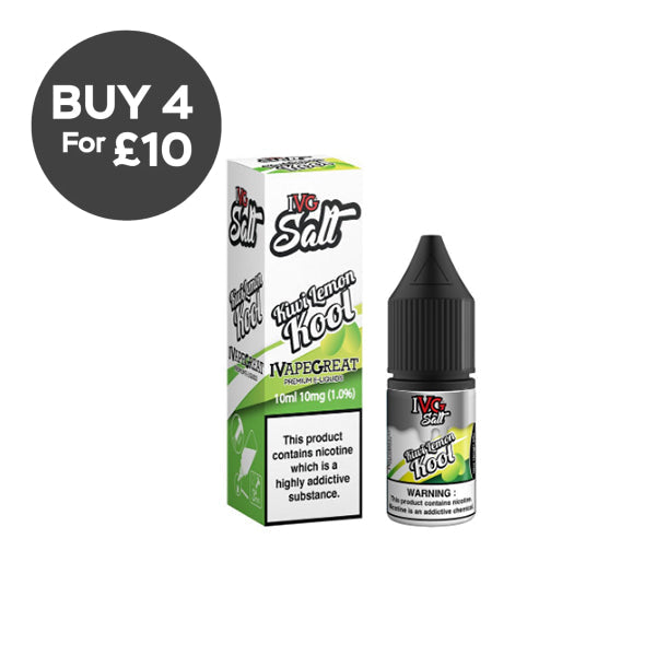 New! I VG Salt 10mg 10ml Nic Salt (50VG/50PG) Kiwi Lemon Cool Vaping Products