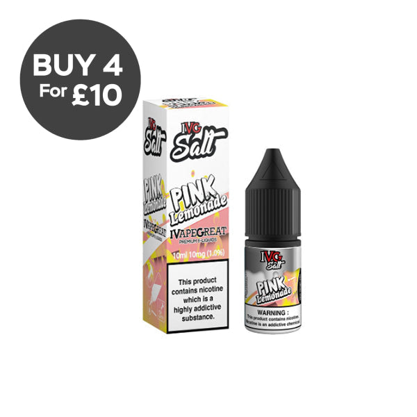 New! I VG Salt 10mg 10ml Nic Salt (50VG/50PG) Pink Lemonade Vaping Products